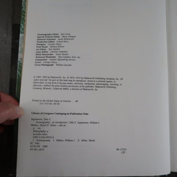 OCEANOGRAPHY: AN INTRODUCTION Fourth Edition Ingmanson Wallace Hardcover - Picture 4 of 8